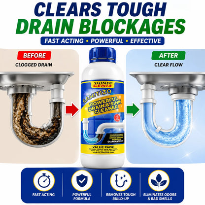 (Buy 1 Get 3 Free) Drain Cleaner Powder Sink & Pipe Blockage Cleaner – Fast Acting Drainage Block Remover for Kitchen Sink