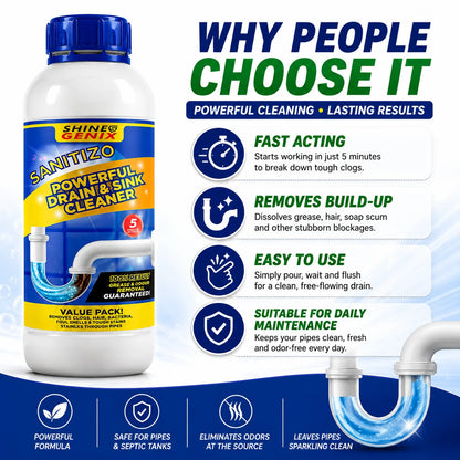 (Buy 1 Get 3 Free) Drain Cleaner Powder Sink & Pipe Blockage Cleaner – Fast Acting Drainage Block Remover for Kitchen Sink
